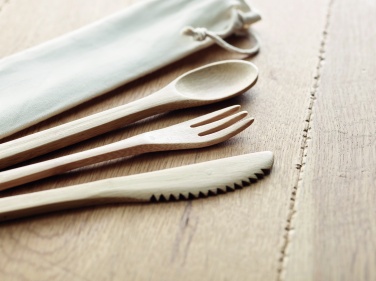 Logo trade advertising products image of: Bamboo cutlery set